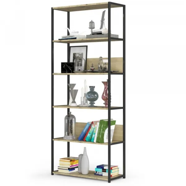 Ak furniture Regál LOFT 80 cm černý/dub artisan