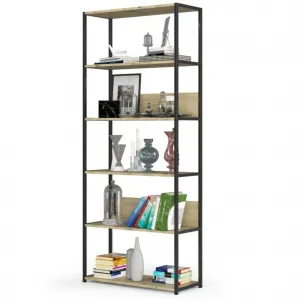 Ak furniture Regál LOFT 80 cm černý/dub artisan