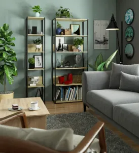 Ak furniture Regál LOFT 80 cm černý/dub artisan