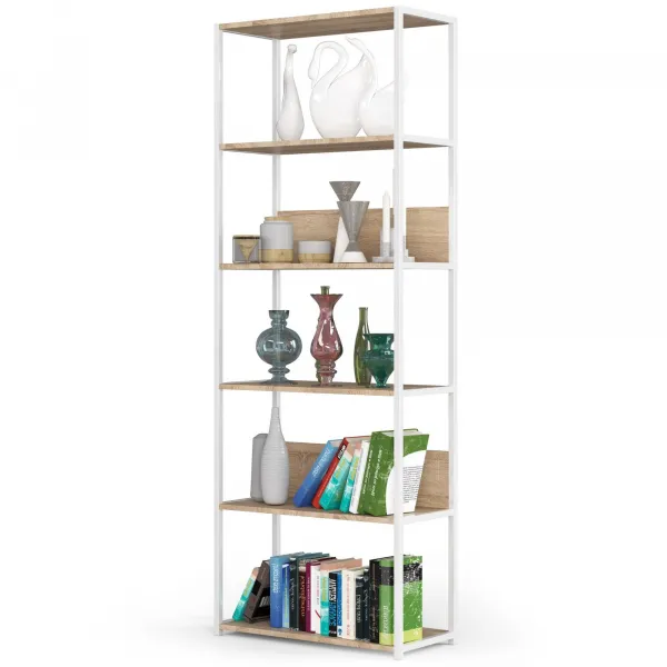 Ak furniture Regál LOFT 70 cm biely/dub sonoma