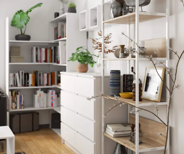 Ak furniture Regál LOFT 70 cm biely/dub sonoma