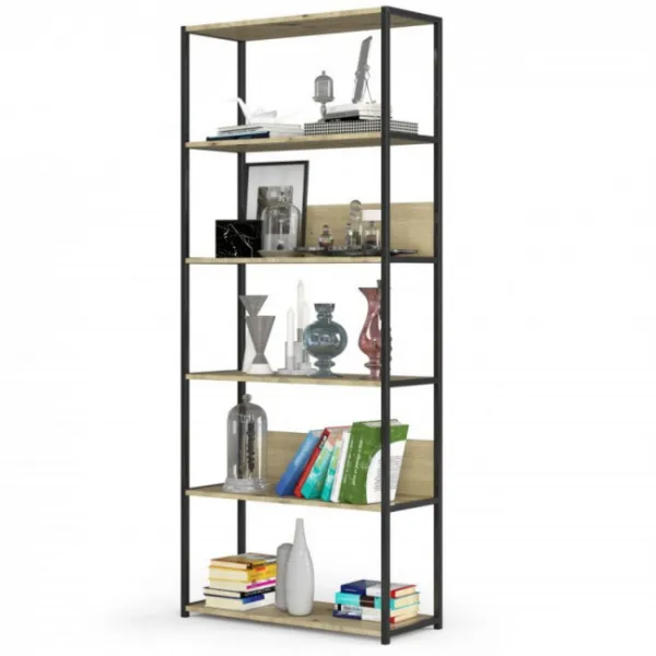 Ak furniture Regál LOFT 80 cm černý/dub artisan