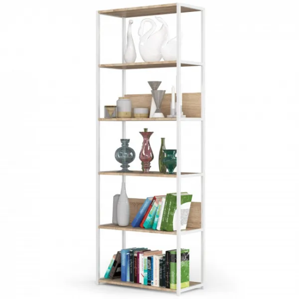 Ak furniture Regál LOFT 70 cm biely/dub sonoma