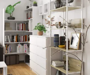 Ak furniture Regál LOFT 70 cm bílý/dub artisan