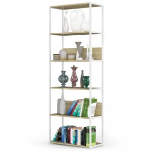Ak furniture Regál LOFT 70 cm bílý/dub artisan