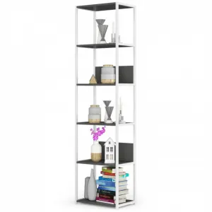 Ak furniture Regál LOFT 50 cm bílý/šedý