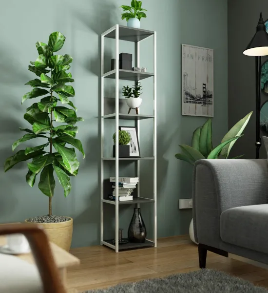 Ak furniture Regál LOFT 40 cm bílý/šedý