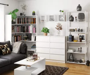 Ak furniture Regál LOFT 70 cm bílý