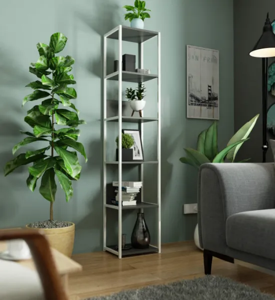 Ak furniture Regál LOFT 40 cm bílý/šedý