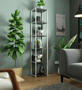 Ak furniture Regál LOFT 40 cm bílý/šedý