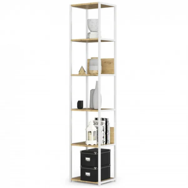 Ak furniture Regál LOFT 40 cm bílý/dub artisan
