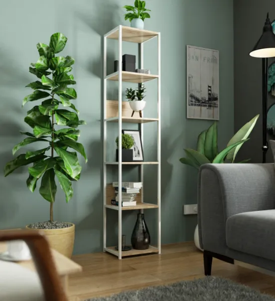 Ak furniture Regál LOFT 40 cm biely/dub sonoma