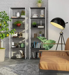 Ak furniture Regál LOFT 60 cm bílý/šedý