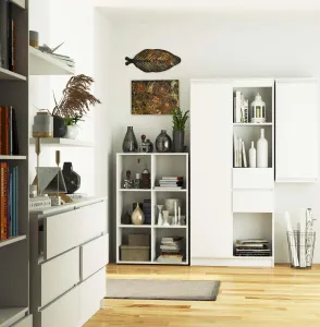 Ak furniture Knižnica QUAD2 biela
