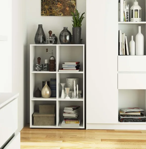 Ak furniture Knižnica QUAD2 biela