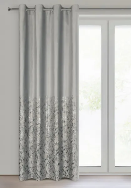 Hotový záves TORI strieborný / šampanské - na priechodkách