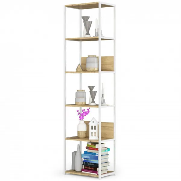Ak furniture Regál LOFT 50 cm bílý/dub artisan
