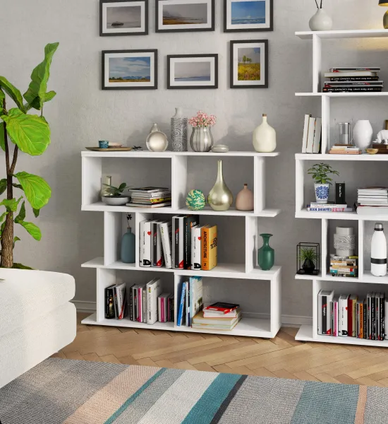 Ak furniture Knižnica FIX mini biela