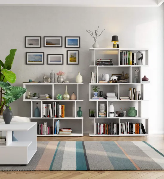 Ak furniture Knižnica FIX mini biela
