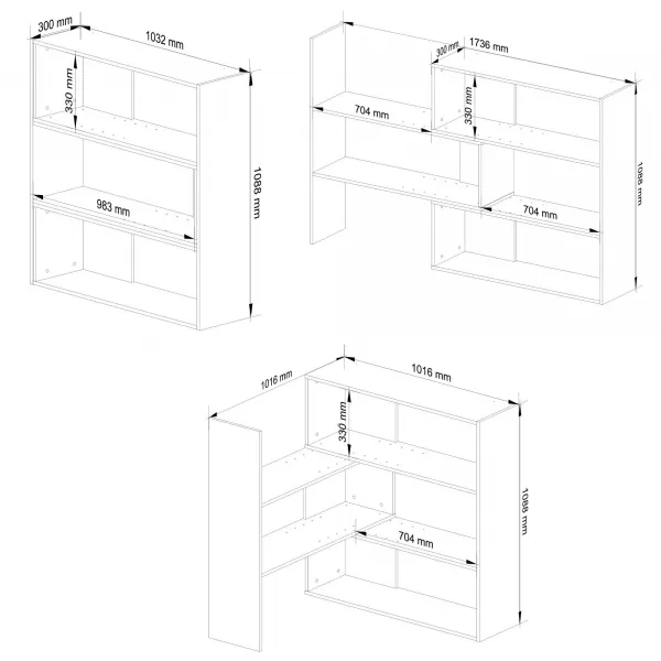 Ak furniture Knižnica TWIST mini biela
