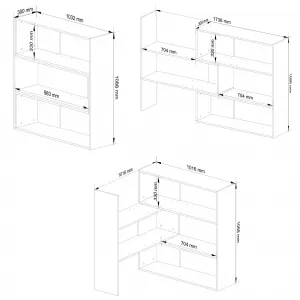 Ak furniture Knižnica TWIST mini biela