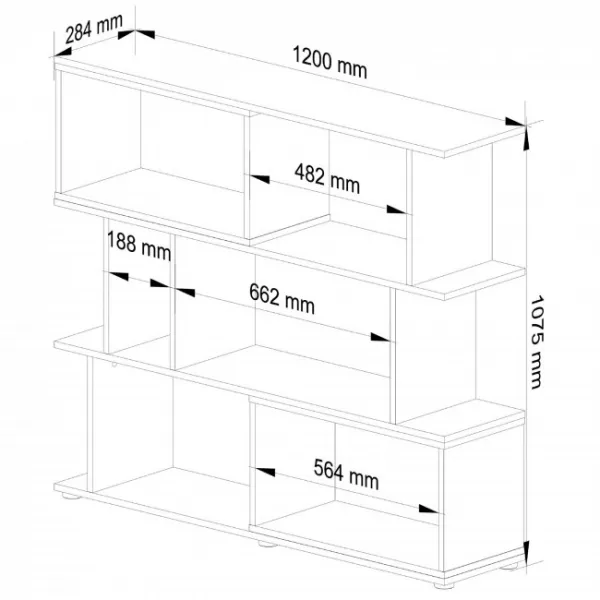 Ak furniture Knižnica FIX mini biela