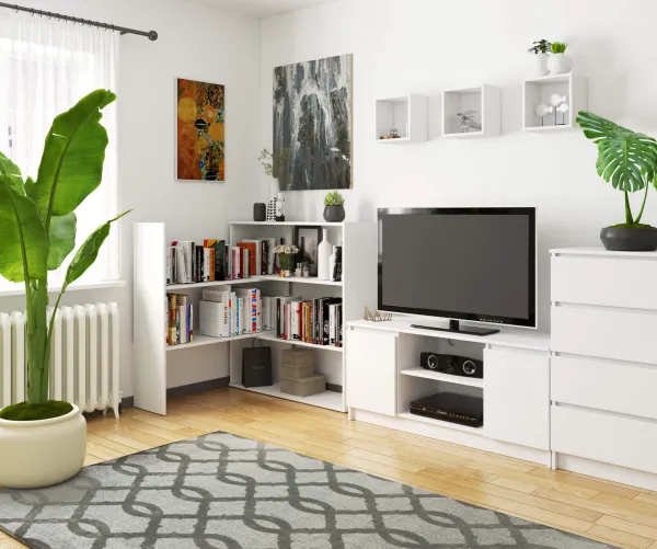 Ak furniture Knižnica TWIST mini biela