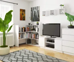 Ak furniture Knižnica TWIST mini biela