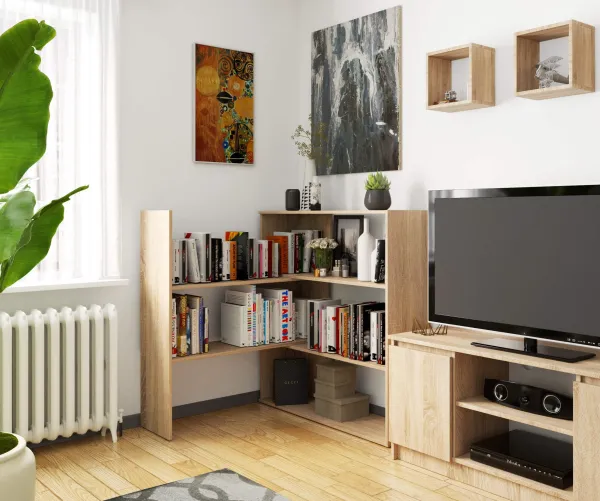 Ak furniture Knižnica TWIST mini dub sonoma