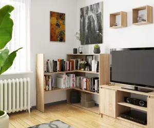 Ak furniture Knižnica TWIST mini dub sonoma