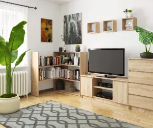 Ak furniture Knižnica TWIST mini dub sonoma