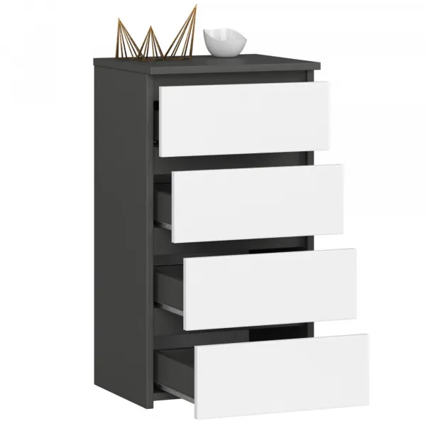 Ak furniture Komoda CL4 40 cm grafitově šedá/bílá