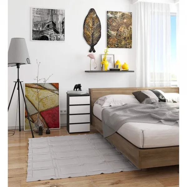 Ak furniture Komoda CL4 40 cm grafitově šedá/bílá