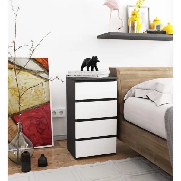 Ak furniture Komoda CL4 40 cm grafitově šedá/bílá