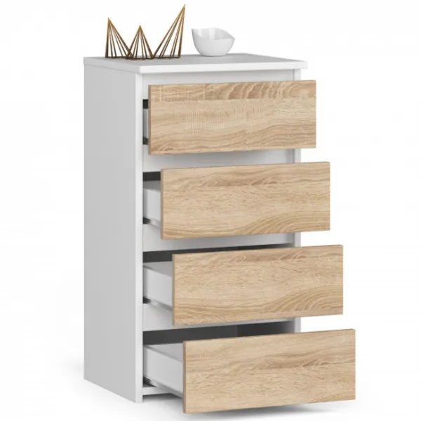 Ak furniture Komoda CL4 40 cm bílá/dub sonoma