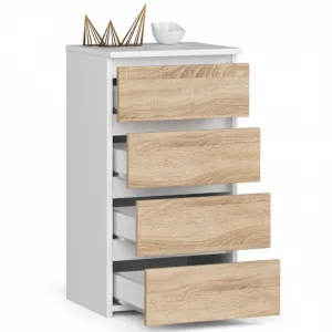 Ak furniture Komoda CL4 40 cm bílá/dub sonoma
