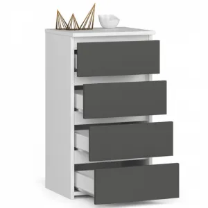 Ak furniture Komoda CL4 40 cm bílá/grafitově šedá