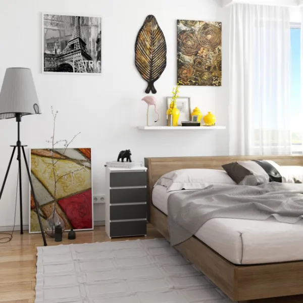 Ak furniture Komoda CL4 40 cm bílá/grafitově šedá