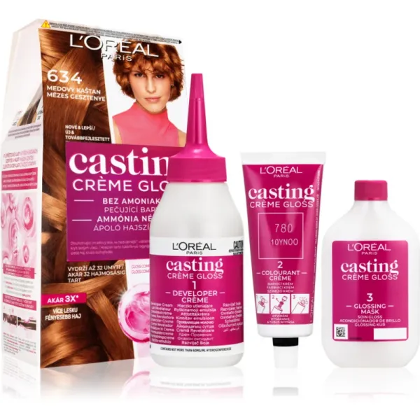 L'Oréal Paris Casting Crème Gloss farba na vlasy 634 medový gaštan 1bal