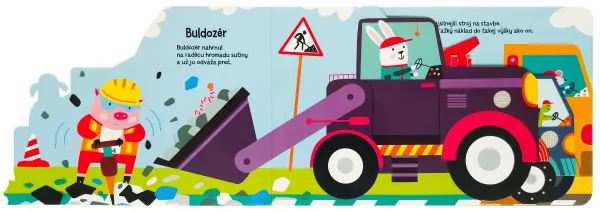 Tvarované leporelo so zvukmi - Na stavbe