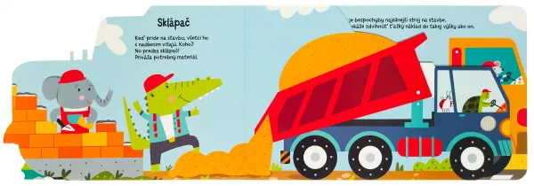 Tvarované leporelo so zvukmi - Na stavbe