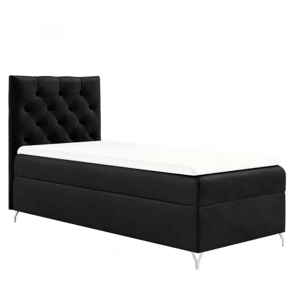 Boxspringová posteľ, 90x200, čierna látka Velvet, ľavá, GULIETTE + darček