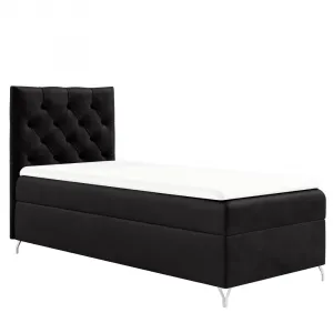 Boxspringová posteľ, 90x200, čierna látka Velvet, ľavá, GULIETTE + darček