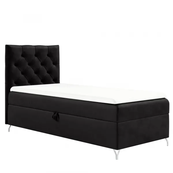 Boxspringová posteľ, 90x200, čierna látka Velvet, ľavá, GULIETTE + darček