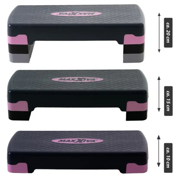MAXXIVA fitness stepper, výškovo nastaviteľný, ružová