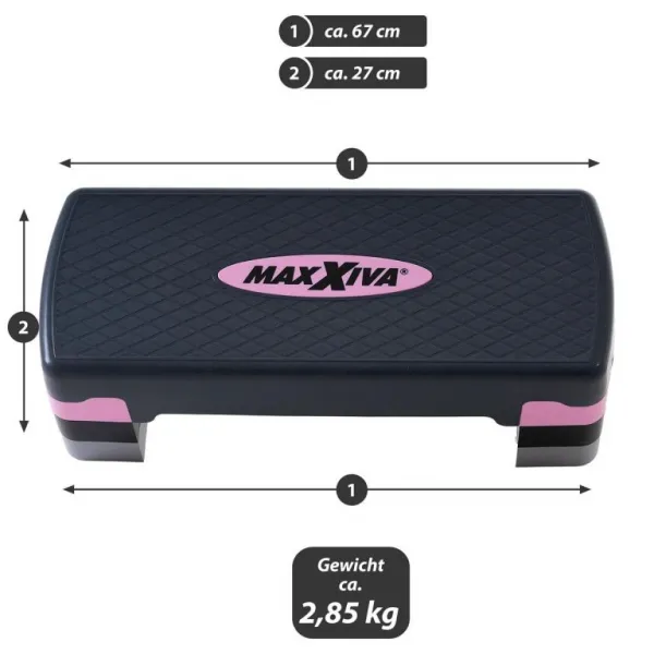 MAXXIVA fitness stepper, výškovo nastaviteľný, ružová
