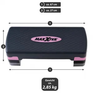 MAXXIVA fitness stepper, výškovo nastaviteľný, ružová