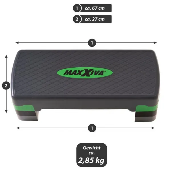 MAXXIVA fitness stepper, výškovo nastaviteľný, zelená