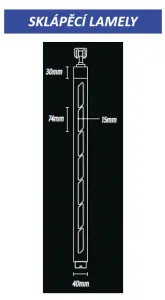 Sklápací hliníkový panel zatienenia pre bioklimatickú pergolu Rojaplast