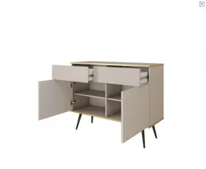 ArtPS Komoda BIJOU KSZ-107 | biela / čierne nohy